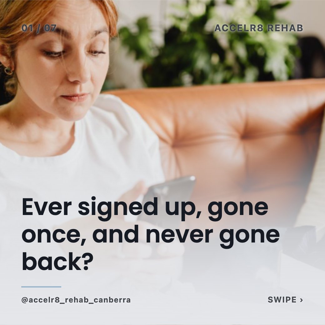 Dannyos's tweet photo. Signed up, went once, never went back? That is not a willpower problem. Programs that start miles ahead of where you actually are will always feel like failing before you begin. #Accelr8Rehab https://t.co/5pWvbgYHHf