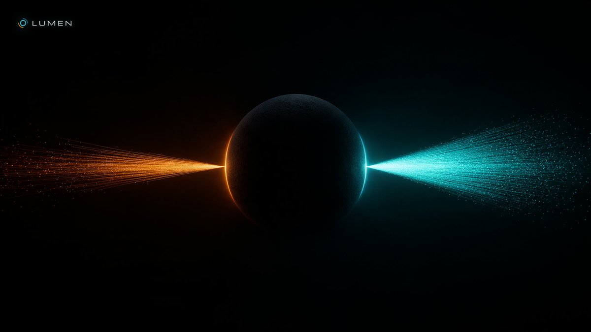 lumenrender's tweet photo. A job's fee is destroyed. The machines that return verified work are minted for it.

Burning always exceeds minting, so using the network shrinks the supply. Nothing is minted for holding.

Prelaunch: the ledger runs on the network  itself, not on a chain. https://t.co/YCglIlvjHI