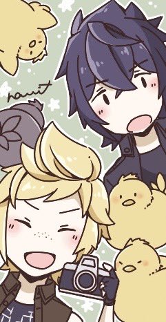 nami_ff15ty's tweet photo. ノクプロとひなチョコボわちゃわちゃ🐥 https://t.co/d6Hc4xOGa2