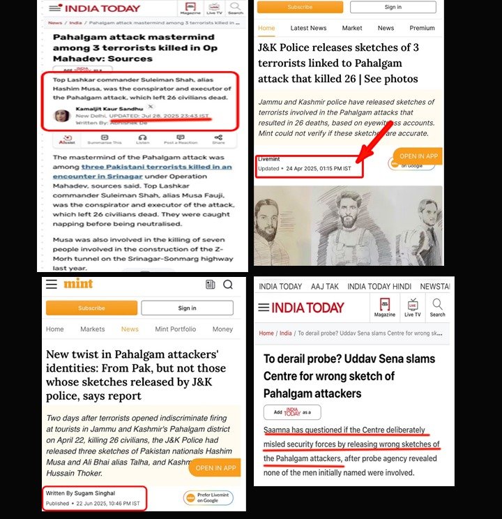 NationTalk5's tweet photo. One name, two reported eliminations. Hashim Musa was linked to the militants killed in Operation Mahadev in July 2025; in September 2026, Mohammad Asif was reported as alias Hashim Moosa. Identity claims should be backed by verifiable evidence, not headlines. https://t.co/MAdpvMOg1D
