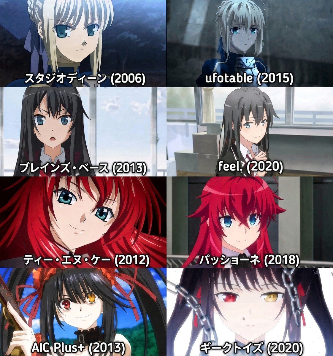 Animefan_Cat's tweet photo. 制作会社が変わったことにより絵柄が大きく変化したアニメ集 https://t.co/XvylY1DSh6
