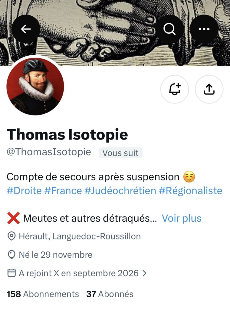 A_ga__the___'s tweet photo. Je vous invite à suivre notre ami Thomas @ThomasIsotopie qui revient après avoir été éjecté par l’ex Piaf! 😬

Merci pour vos abonnements et retweets de façon à ce qu’il puisse retrouver rapidement sa TL

Son compte étant très récent, il va être limité dans les FB/jour https://t.co/1V5ILxJEut