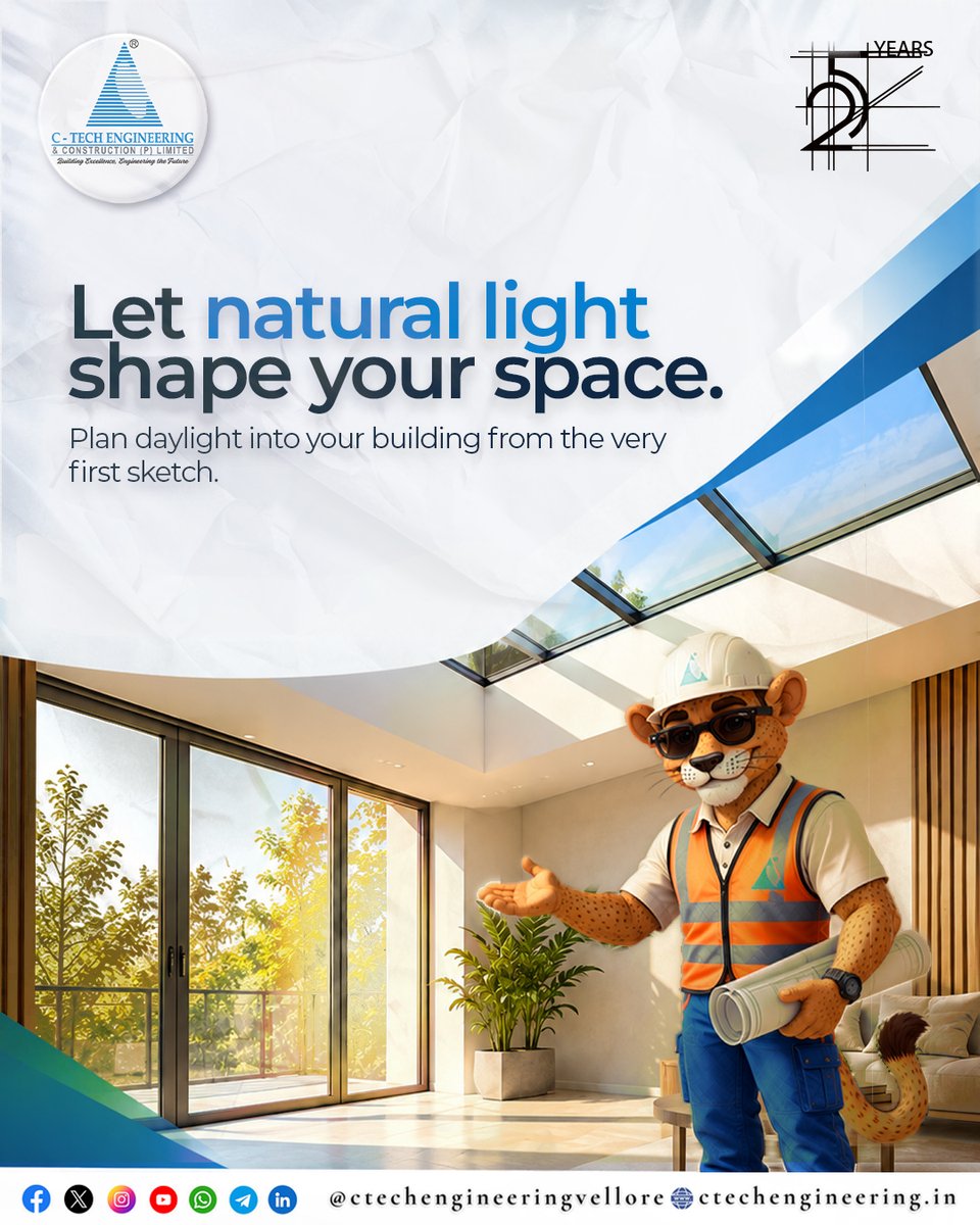 CtechEngVellore's tweet photo. Let natural light shape your space. ☀️

Plan windows, skylights, and shading from the first sketch.

C‑Tech Engineering &amp; Construction Pvt. Ltd., Vellore.

🌐 https://t.co/xJiyY48tLV

#CTechEngineering #BuildingDesign #Vellore https://t.co/PONEAmaEKp