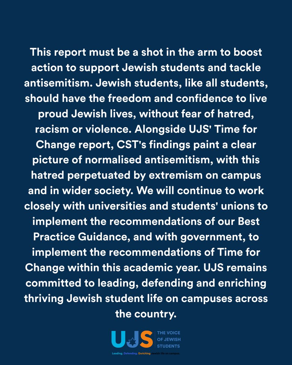 UJS_UK's tweet photo. Our comment on @CST_UK campus antisemitism report today. https://t.co/09RrgtONnk