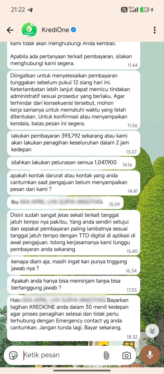 oceanndeepf's tweet photo. sedih banget aku kena penipuan di kredione dan aku yang harus lunasin itu padahal bukan aku yg nikmatin duit itu😭😭😭, tutor laporin orang gimana ya ges?, awal mulanya ini aku kena penipuan freelance di tele https://t.co/HlwZXV9SR4