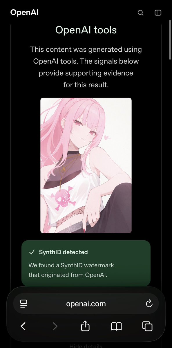 nailongblepp's tweet photo. “photobashing” the background possibly from an ai photo (that they allegedly didn’t know) hence that’s why synthid is being detected ??? okay… but can you explain why synthid is detected on the mori piece when it’s a plain white background? https://t.co/niW1065BAN