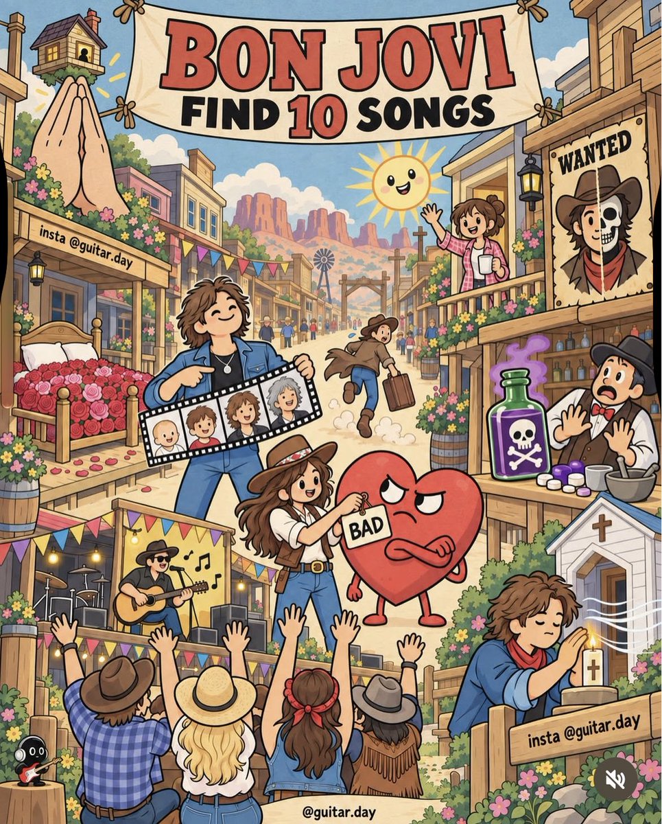 molloy30's tweet photo. Find the Bon Jovi songs 🤔 https://t.co/bo5pvzEdag