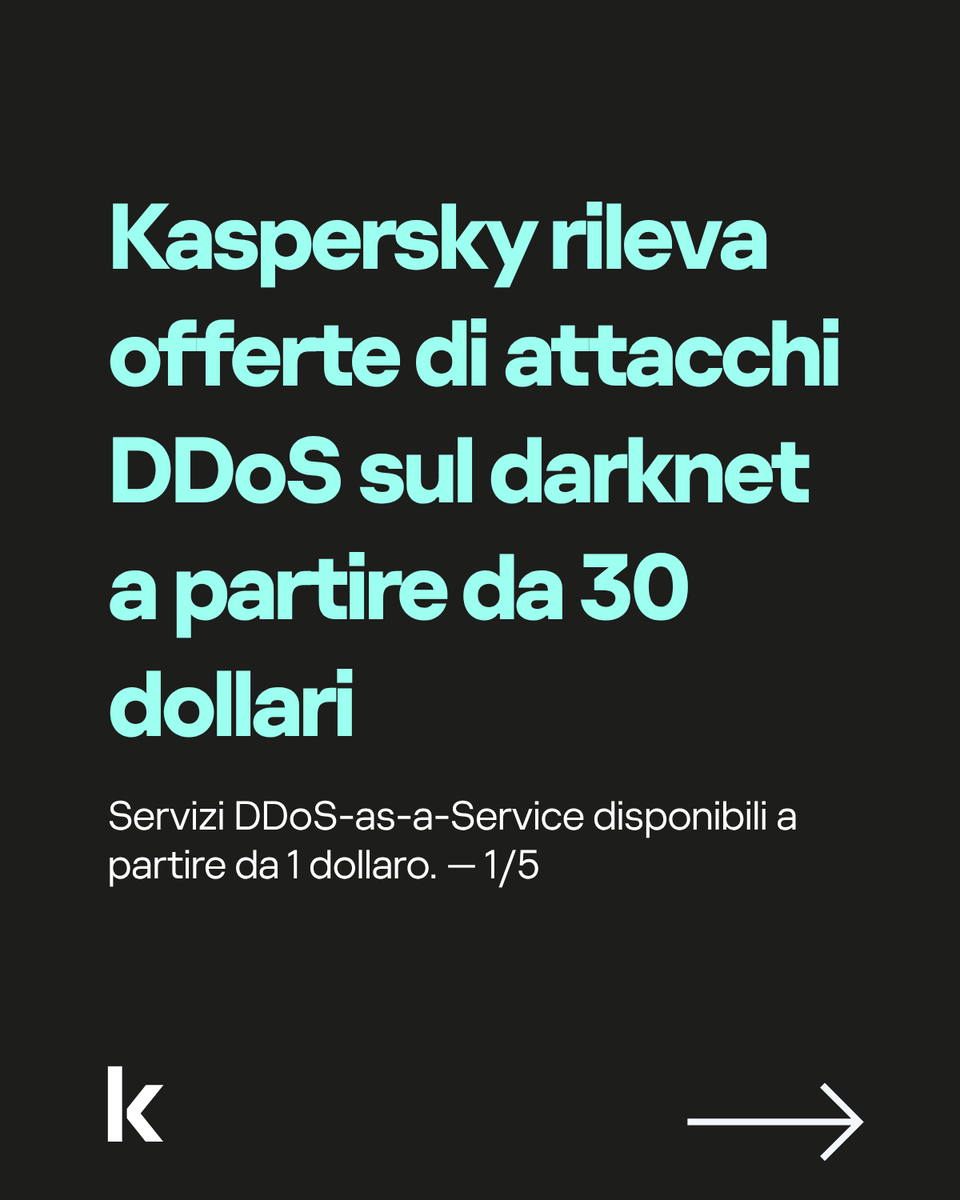 KasperskyLabIT's tweet photo. Nella sua nuova ricerca, gli esperti di Kaspersky Digital Footprint Intelligence (DFI) hanno analizzato come vengono offerti i servizi DDoS sul darknet, come vengono stabiliti i prezzi e commercializzati i diversi modelli di servizio, in che modo la concorrenza contribuisce a plasmare il mercato nel tempo e quali modelli comportamentali caratterizzano gli attori che offrono attacchi DDoS. 

Gli esperti hanno analizzato oltre 256.000 post relativi agli attacchi DDoS presenti nel dark web e nel deep web e hanno identificato 148 attori DDoS attivi almeno dal 2024.

Comunicato stampa: https://t.co/MZY6UStlzD

#digitalfootprintintelligence #dfi #ddos #cybersecurity