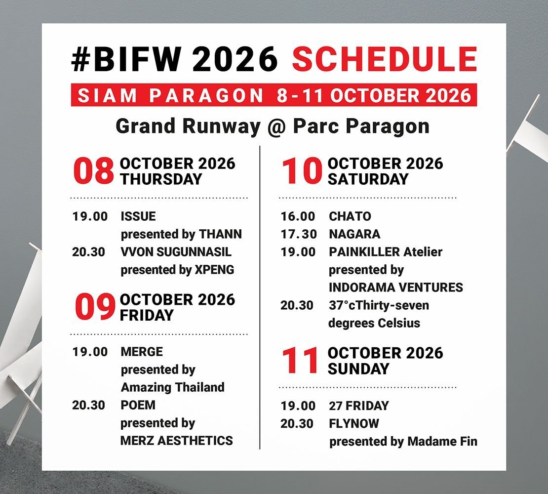 Campai_'s tweet photo. สรุปชาล็อตไปทั้งงาน BIFW กับ EBFW เลยอ่ะ โคตรจะเริ่ด 😁 

9 | MERGE
Bangkok International Fashion Week 2026

23 | เดินแบบ AURUM SS27 "LEMPICKA"
- ELLE Bangkok Fashion Week 2026

25 | HOOK 'S  BY O&amp;B 
- ELLE Bangkok Fashion Week 2026 https://t.co/ePNFxmLGvO