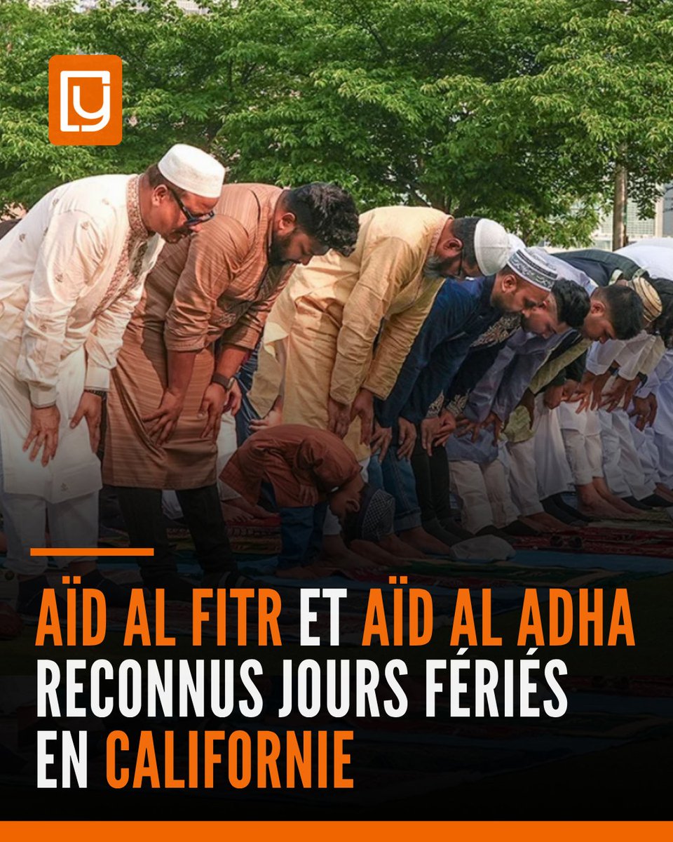 yabiladi_fr's tweet photo. 🇺🇸🌙 La Californie a officiellement inscrit l'Aïd al-Fitr et l'Aïd al-Adha parmi les jours fériés de l'État. Cette décision a été actée le 27 septembre par le gouverneur Gavin Newsom, signant ainsi une loi qui intègre ces fêtes musulmanes au calendrier officiel des jours fériés californiens.
🔗: https://t.co/fq6AAKUP5K

#Californie #EtatsUnis #AidAlFitr #AidAlAdha #Islam