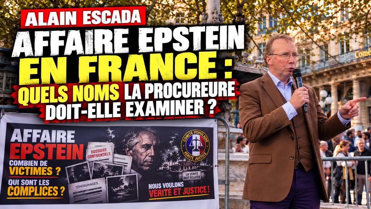 VeriteEpstein's tweet photo. 🎥 Alain Escada (@EscadaAlain_Off) - Affaire #Epstein en France : quels noms la procureure doit-elle examiner ?

⚖️Des noms sont cités, des pistes soulevées : la justice française doit faire toute la lumière sur les ramifications de l’affaire Epstein !

🔗 https://t.co/ybyJX7ncDh https://t.co/TiIEdR0XjM