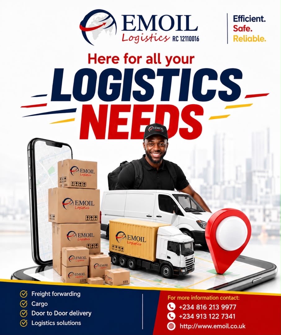 Emoil_Logistics's tweet photo. Let EMOIL Logistics help move your goods from where they are to where they need to be💯

Chat us on or visit our office 

📞 +234 816 213 9977
📞 +234 913 122 7341

📍Plot 16 Agidingbi, Lateef Jakande Road, Ikeja, Lagos

#internationalshipping #logistics #emoillogistics #cargo https://t.co/Fh2AMJyom1