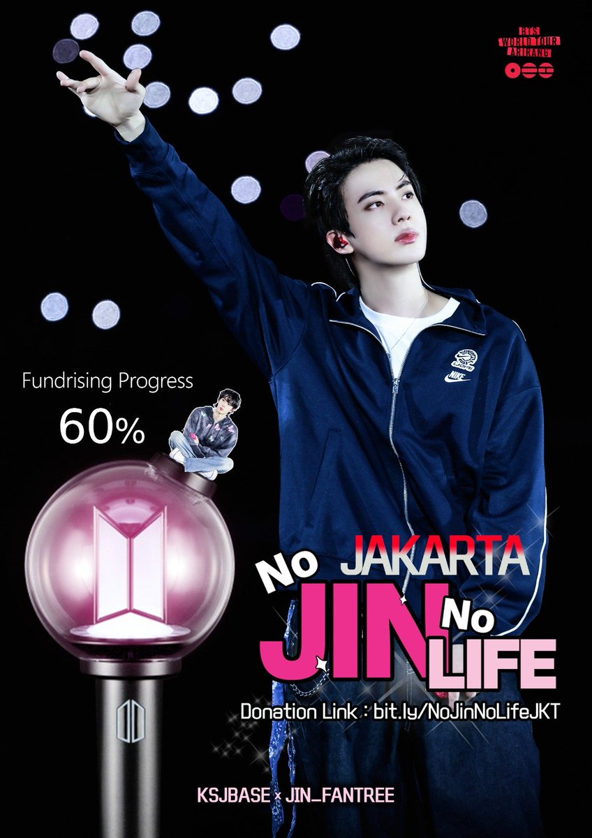 KSJBASE's tweet photo. [Fundraising Period Extended]

Periode fundraising yang awalnya berakhir pada 30 September kini kami perpanjang! 

Berkat dukungan kalian, ARMY BOMB nya kini telah menyala hingga 63.19%, dengan total donasi sebesar Rp13.428.748 dari target Rp21.250.000 🫶

Cahaya ARMY BOMB nya masih bisa terus bertambah terang! Kami masih membuka kesempatan bagi teman-teman yang ingin ikut mendukung No Jin No Life in Jakarta.

🔗 Donation link: https://t.co/LQQyuSTV5C
🌎 International: https://t.co/e11ZEyYGqP
💌 PayPal: DM for detail
📊 Donation progress: https://t.co/aDYsGHi3Ze

Terima kasih sudah terus menjadi bagian dari perjalanan ini! 💜

#No_Jin_No_Life_Jakarta