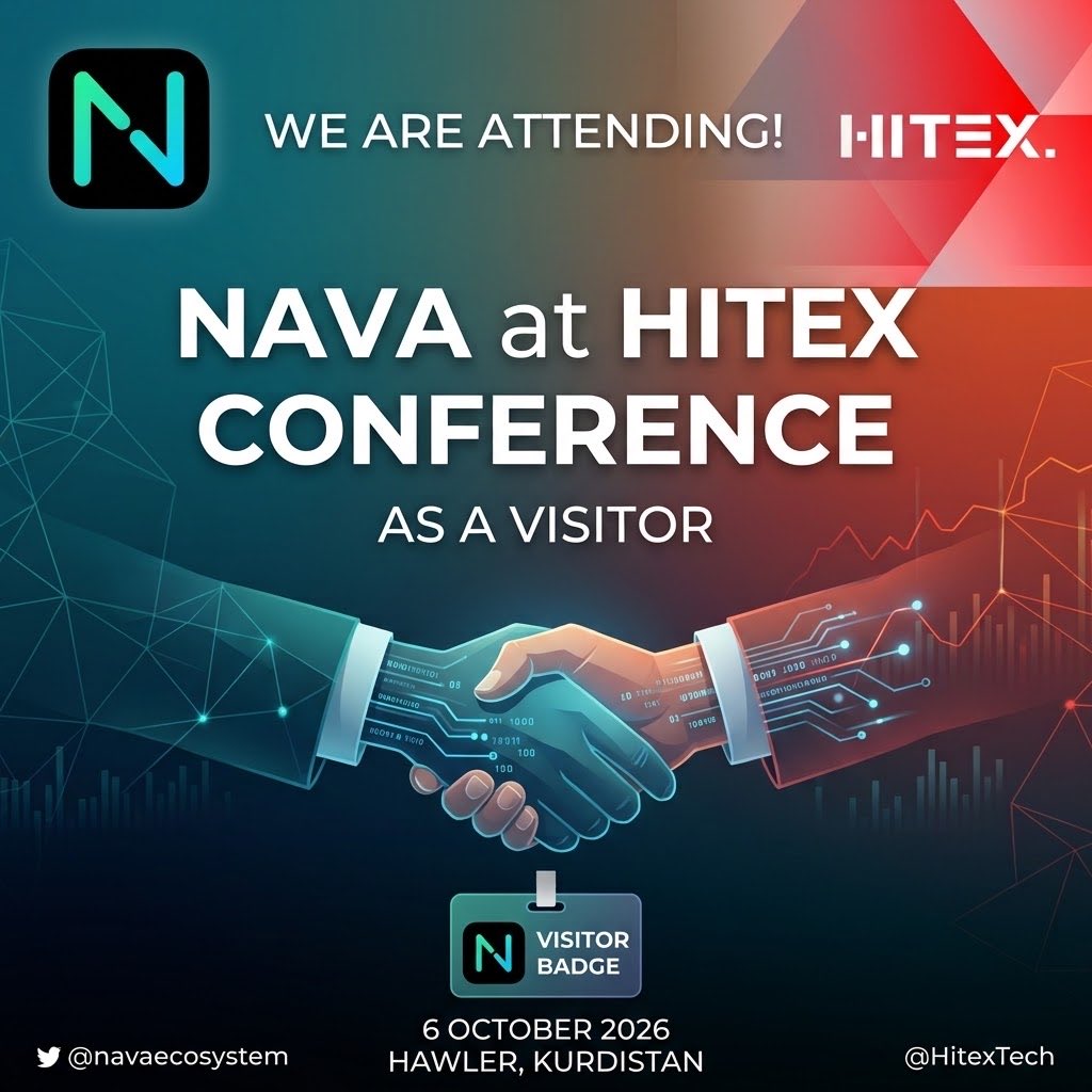 navaecosystem's tweet photo. Building for the future starts with exploring the present.

We at @navaecosystem are excited to announce our attendance at the upcoming @HitexTech conference as visitors on October 6, 2026, in Hawler, Kurdistan. https://t.co/LfBJwEzQdY