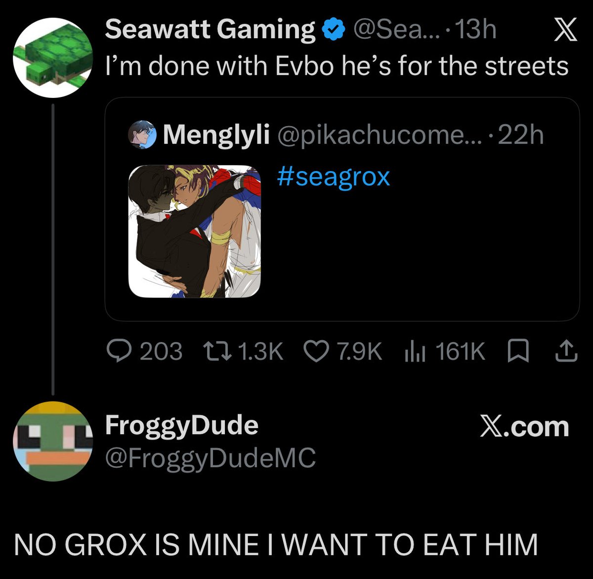 Beerloan's tweet photo. Ah? This must be ship bait, but I’ll gladly take it….. Jealous Froggy is canon, a dream come true….. https://t.co/QkqWjmgBlW