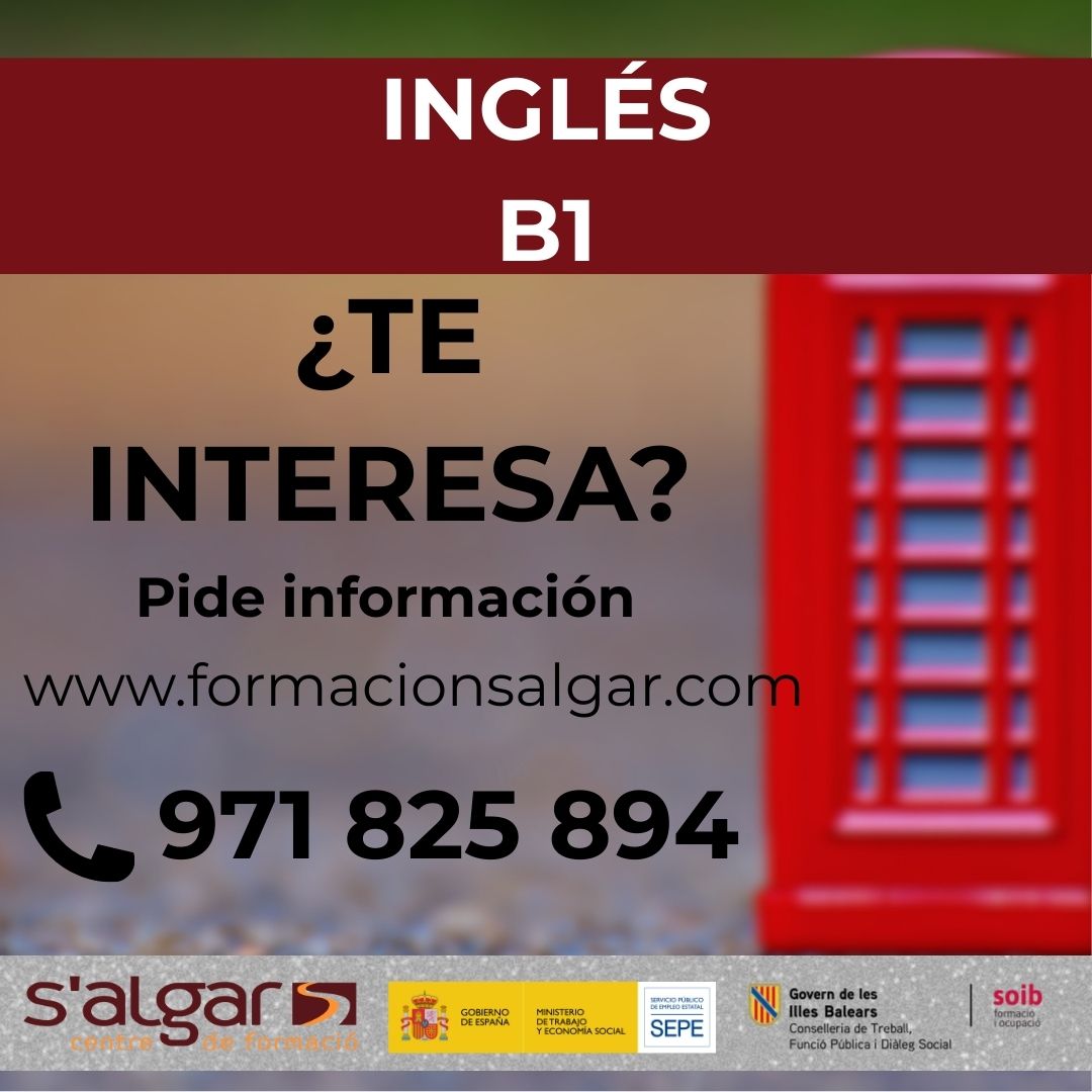 salgarformacio's tweet photo. Mejora tu nivel de inglés a partir del 14 de octubre en @salgarformacio #Inca
Curso financiado @soibgoib con la participación #SEPE
Si te interesa, entra en https://t.co/2KARNTX9Wq
☎️Llámanos 971 82 58 94
Plazas limitadas
#AprendeIdiomas #FormaciónSAlgar #Inca https://t.co/euweK9op8I