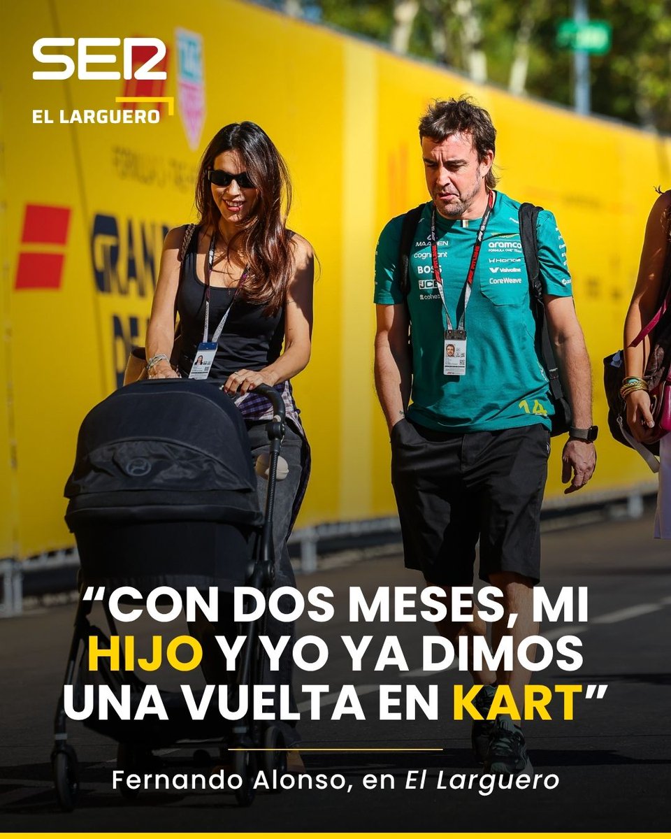 ellarguero's tweet photo. 🤩 Este martes, @alo_oficial pasó por #ElLarguero, con @manucarreno, para celebrar su renovación con @AstonMartinF1 

4⃣ Aquí te dejamos los cuatro titulares de la entrevista

📲 Puedes leerla, escucharla o verla aquí: https://t.co/ZuVSzN9842 https://t.co/I8N6uLawFq