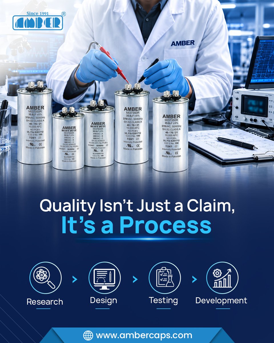 ambercaps1's tweet photo. Because when performance matters, quality has to be more than a claim.

🌐 Discover Amber’s range at https://t.co/VAMW28epuB
📞 Call us at: +92 300 0445311

#AmberCapacitors #QualityProcess #QualityEngineering #Capacitors #ResearchAndDevelopment https://t.co/96wRqIWz1s