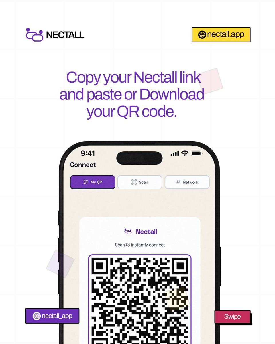 nectall_app's tweet photo. You've probably heard about Nectall. 
Have you ever wondered what made it so simple and easy to use?

NECTALL - Scan Connect Done.
#nectall #network #connect https://t.co/DUD5mJ1M9v