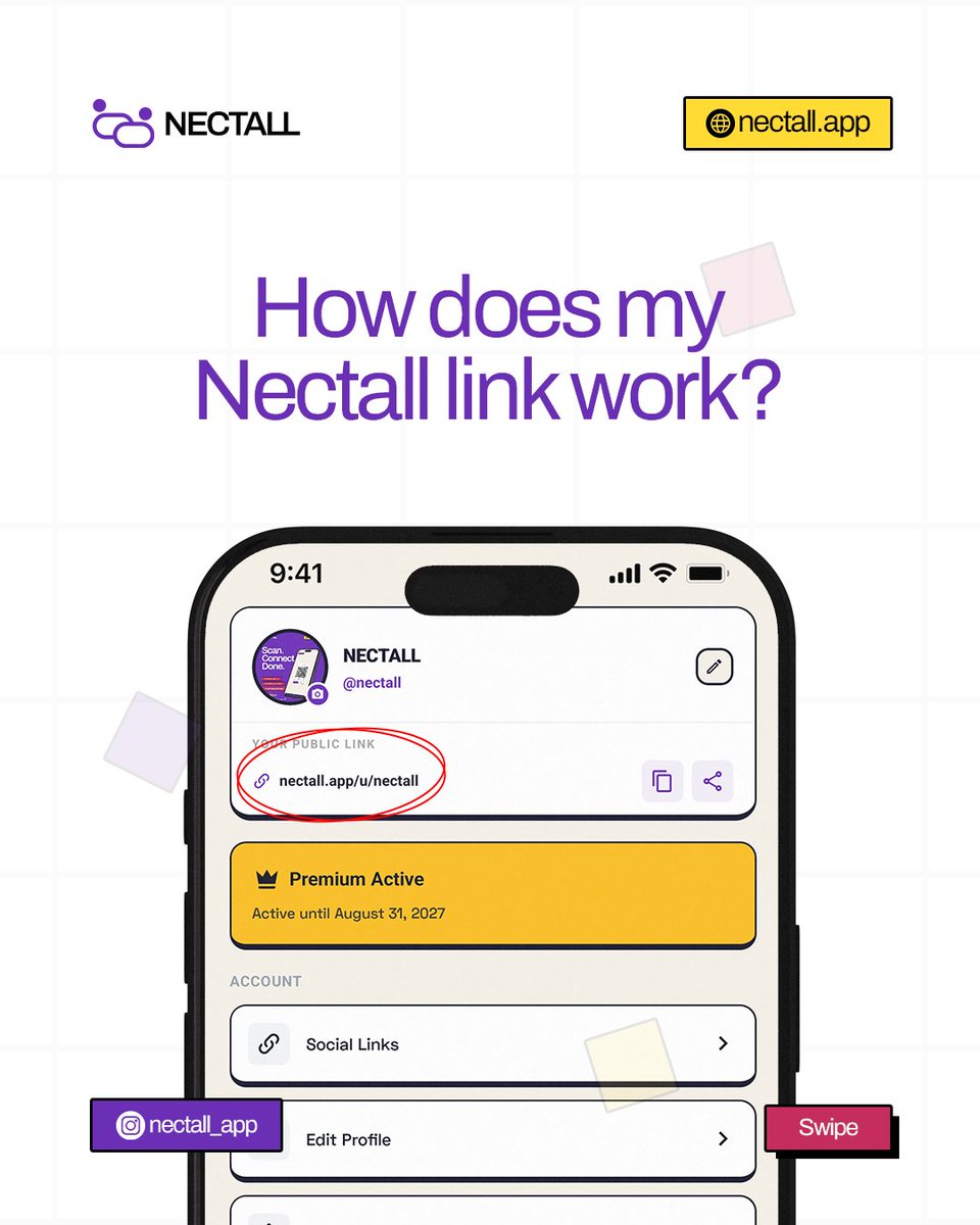 nectall_app's tweet photo. You've probably heard about Nectall. 
Have you ever wondered what made it so simple and easy to use?

NECTALL - Scan Connect Done.
#nectall #network #connect https://t.co/DUD5mJ1M9v