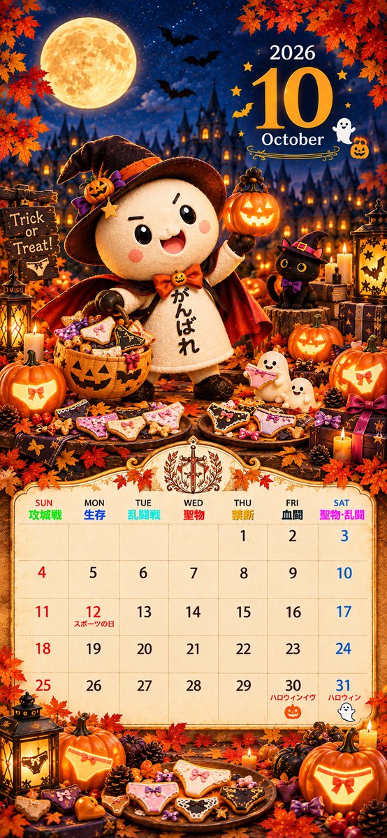 v4ibu2's tweet photo. ( ﾟ∀ﾟ)ﾉ10月カレンダー🎃
#HITTheWorld https://t.co/Z0dsEOJN6A