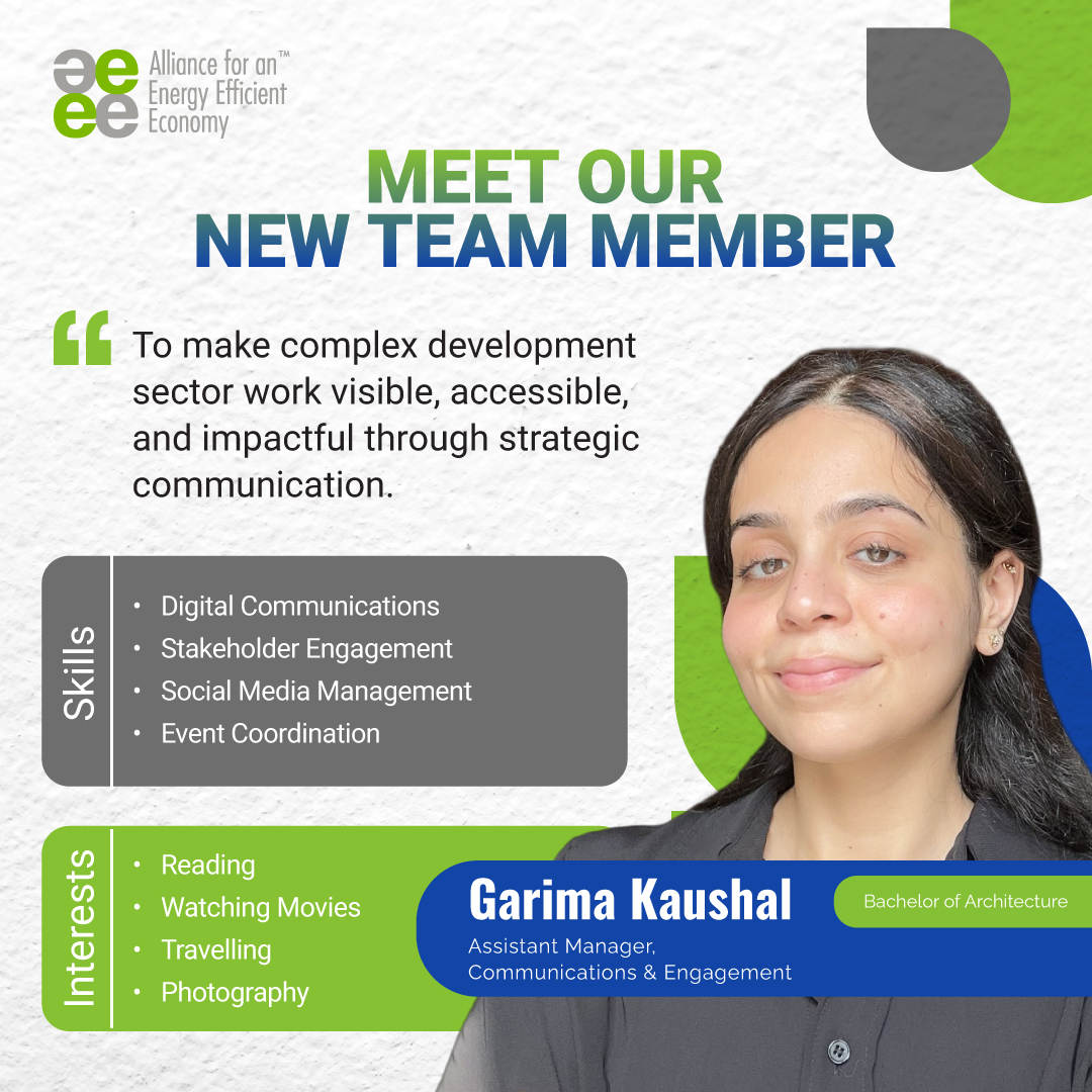 AEEE_India's tweet photo. #AEEE #RISE
We welcome Garima Kaushal to the AEEE team as Assistant Manager, Communications & Engagement. https://t.co/TGIDTaFlTg