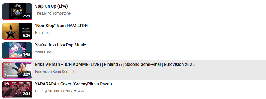 Arksines's tweet photo. The youtube automated playlists giving me whiplash with how different the songs they're giving me are https://t.co/WJMbwjXcWg