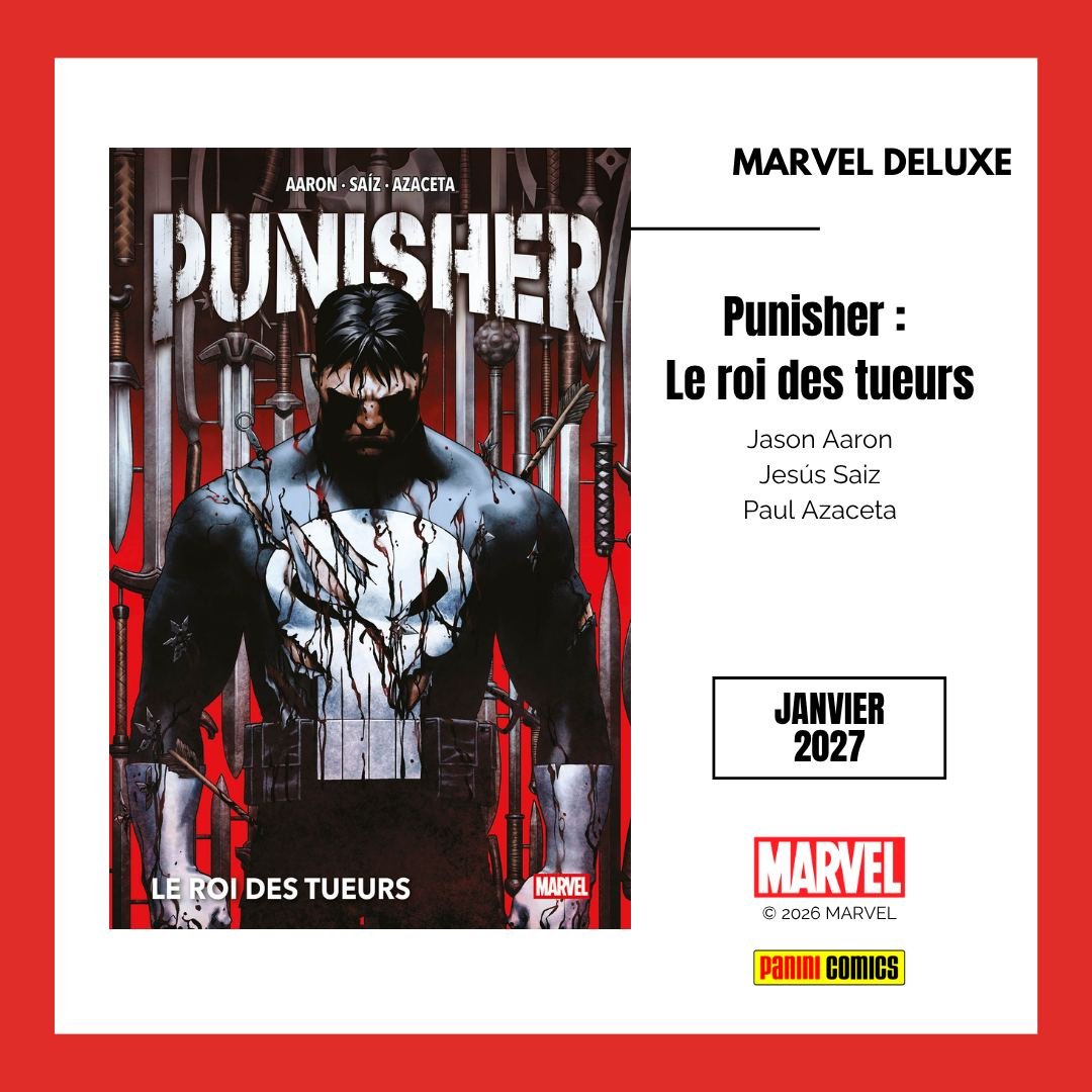 paninicomicsfra's tweet photo. BIG NEWS ! On commence cette journée des auteurs de la Maison des Idées avec une salve de titres par le génial Jason Aaron en janvier !

* Retrouvez tout son run sur INCREDIBLE HULK en un seul DELUXE de  376 pages illustré par Marc Silvestri, Whilce Portacio et Jefte Palo ! Un récit qui lorgne vers l'horreur avec plein de guests !

* Toujours en DELUXE, et ici avec un volume de 400 pages, c'est PUNISHER : LE ROI DES TUEURS ! Une histoire impitoyable qui entremêle le passé et le présent de Frank Castle avec Jesus Saiz et Paul Azaceta aux dessins.

* Et toujours Castle avec l'OMNIBUS : PUNISHER MAX avec le regretté Steve Dillon aux dessins. Une maxi-série souvent considérée comme l'un des meilleurs titres du Punisher.