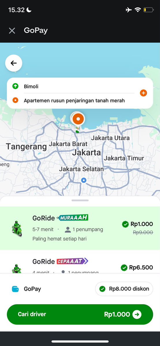 Manda7kg7's tweet photo. baru selesai siap-siap, baru ingat belum pesan kendaraan 😭 langsung buka gopay, lihat Gojek 1000 Diaplikasi GoPay mulai 1rb, langsung berangkat https://t.co/54Zb4nIwol