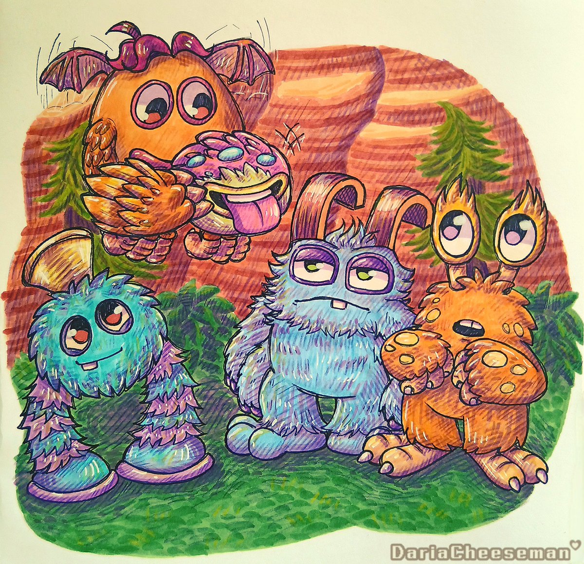 DariaChees39990's tweet photo. Some slightly belated art for the anniversary of MSM: Dawn of Fire😅
#mysingingmonsters #mysingingmonstersfanart #mysingingmonstersdawnoffire #msm #msmdof https://t.co/A8dIRNGc7f