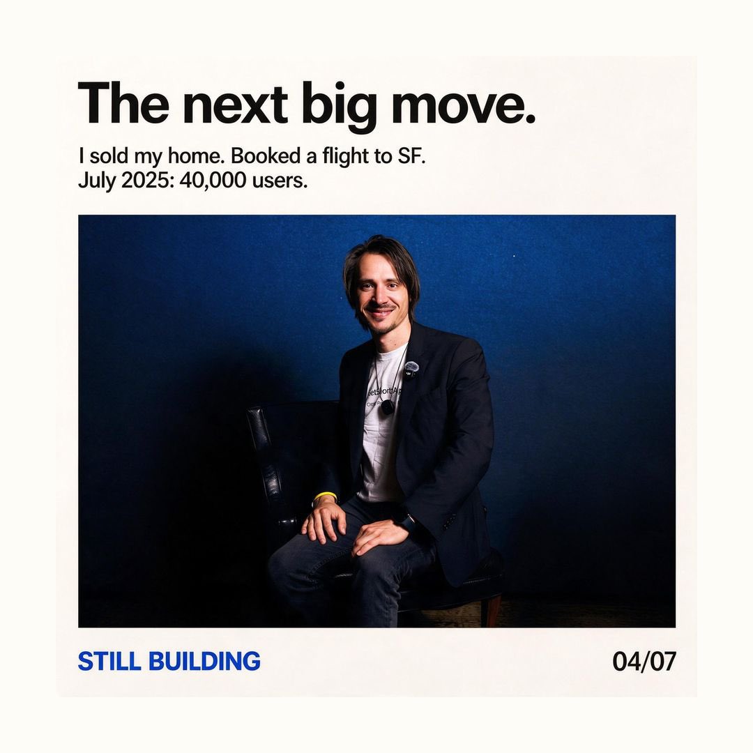 Cristi_Carp's tweet photo. I sold my home and booked a flight to SF. By July 2025: 40,000 users.

Business feels like skiing: you’re on the edge, learning to lean into it. And when you drop your bike, you get up and get back on track.

We’re at 200,000 users. Is this success? Not yet. 

#stanlauchpad https://t.co/31AQIm453E