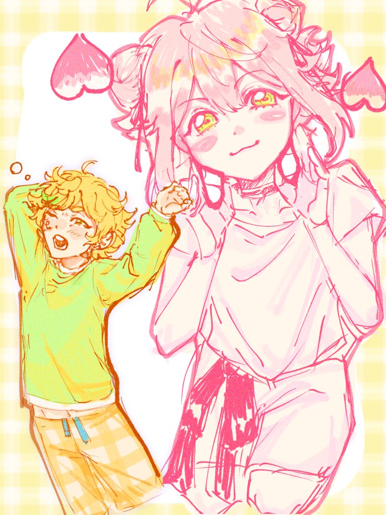 aki__11233's tweet photo. この2人も沢山描きたい⚡️🍑 https://t.co/tCiXc0iPQb