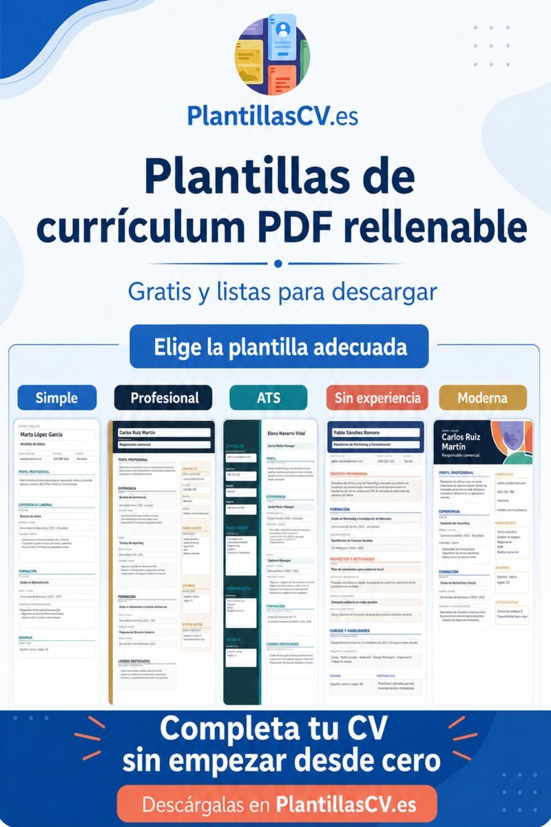 cinacio06's tweet photo. Interesantes plantillas de curriculum en PDF rellenables para crear cv al instante 👉 https://t.co/HY1rBG8GY3 via @cvplantillas https://t.co/sOTOTVkbNe