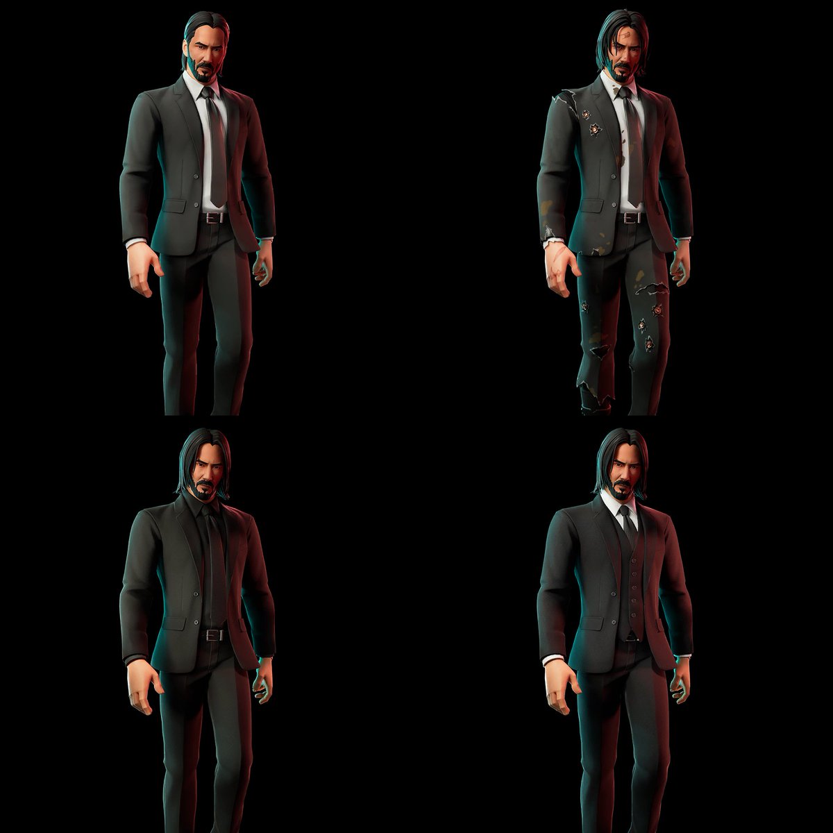 styleseeker67's tweet photo. @alexvstheworld_ @Fortnite @FortniteStatus @capcom_official @JustTeddii Wick only had 2 styles 

Damaged and normal 

But after 3-4 years he got 2 new styles https://t.co/2kMlhWs6Xc