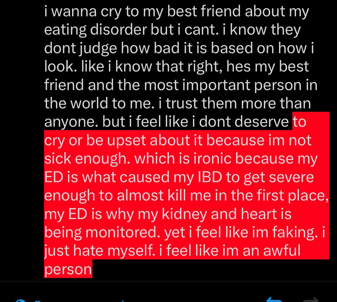 oftheworld88's tweet photo. truth is, youll never be 'sick enough'. so its best to recover as soon as possible so you can avoid extra health complications because those wont make you feel any 'sicker', even if youre facing death https://t.co/g70W8gUDls