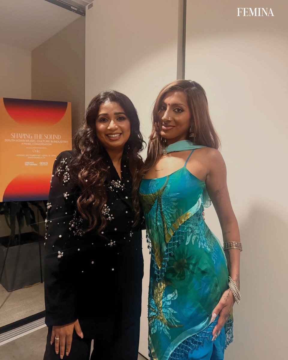 FeminaIndia's tweet photo. #FeminaTrending: The ultimate South Asian crossover! Shreya Ghoshal (@shreyaghoshal) and KATSEYE’s Lara Raj (@lararaj) met up in LA! We definitely didn't see this one coming!

#KATSEYE #ShreyaGhoshal #LaraRaj https://t.co/STOwIqNLLW