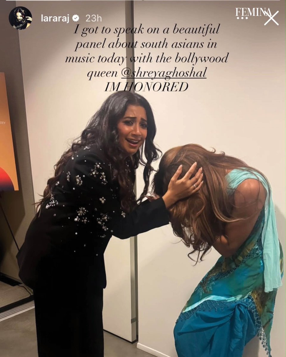 FeminaIndia's tweet photo. #FeminaTrending: The ultimate South Asian crossover! Shreya Ghoshal (@shreyaghoshal) and KATSEYE’s Lara Raj (@lararaj) met up in LA! We definitely didn't see this one coming!

#KATSEYE #ShreyaGhoshal #LaraRaj https://t.co/STOwIqNLLW