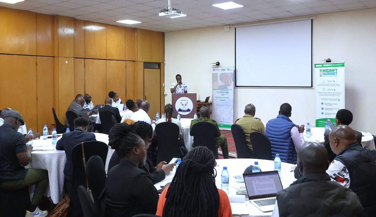 Midrifthurinet's tweet photo. @Midrifthurinet, in collaboration with @ELGIA_Africa and with support from @UKinKenya, is officially launching a new project, "Strengthening Capacities of Peace Actors for Peaceful Elections" #SCOPE, in Nakuru. The project targets key peace actors, security agencies, duty bearers, and youth from Nakuru East, Nakuru West, Njoro, Molo, Naivasha, Kuresoi North and Kuresoi South sub-counties.

The inception meeting has brought together state and non-state institutions, CSOs, the national government administration through the office of the county commissioner, and other key election-related partners such as the @IEBCKenya to conduct a rapid electoral conflict and youth-vulnerability assessment, mapping out priority electoral risks, youth mobilisation risks, existing reporting channels, and response gaps in the county.

#SCOPE will build an inclusive network of youth peace ambassadors who can recognise possible electoral violence risks, champion conflict de-escalation and counter the mobilisation of young people into violence in the 7 subcounties. 

The project will also strengthen peer ambassador networks, de-escalation initiatives, peace hubs, and civic engagement, and will revitalise county-level Conflict Management Panels to verify incidents, share early warning information, link with situation rooms, and support community-based monitoring.

#ElectionsBilaNoma #ElectionPreparedness #2027Elections