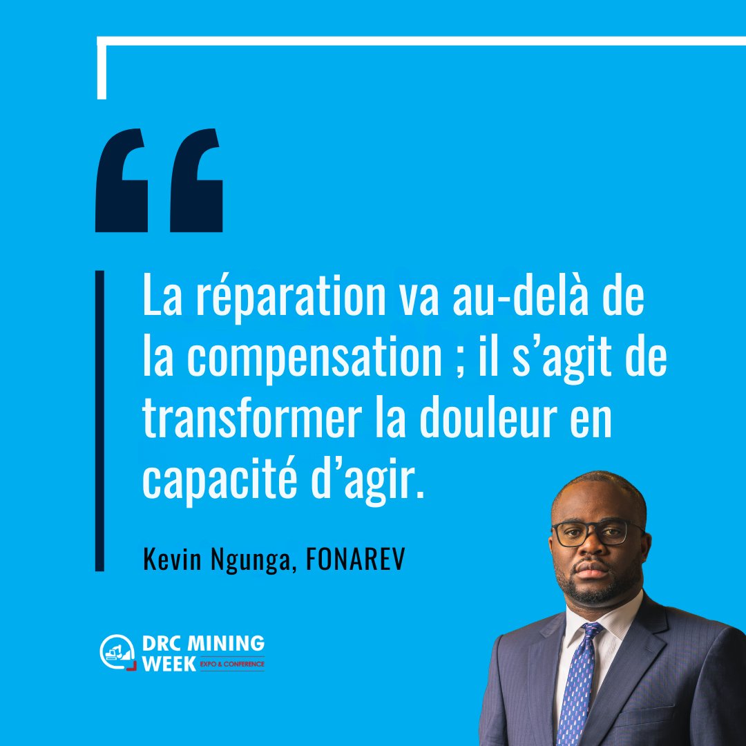 drcminingweek's tweet photo. Kevin Ngunga de FONAREV : « La réparation va au-delà de la compensation. » Elle doit transformer la douleur en capacité d’agir.

Repair must go beyond compensation, transforming pain into the capacity to act.

#DRCMiningWeek #DMW26 https://t.co/KTCxpi119N