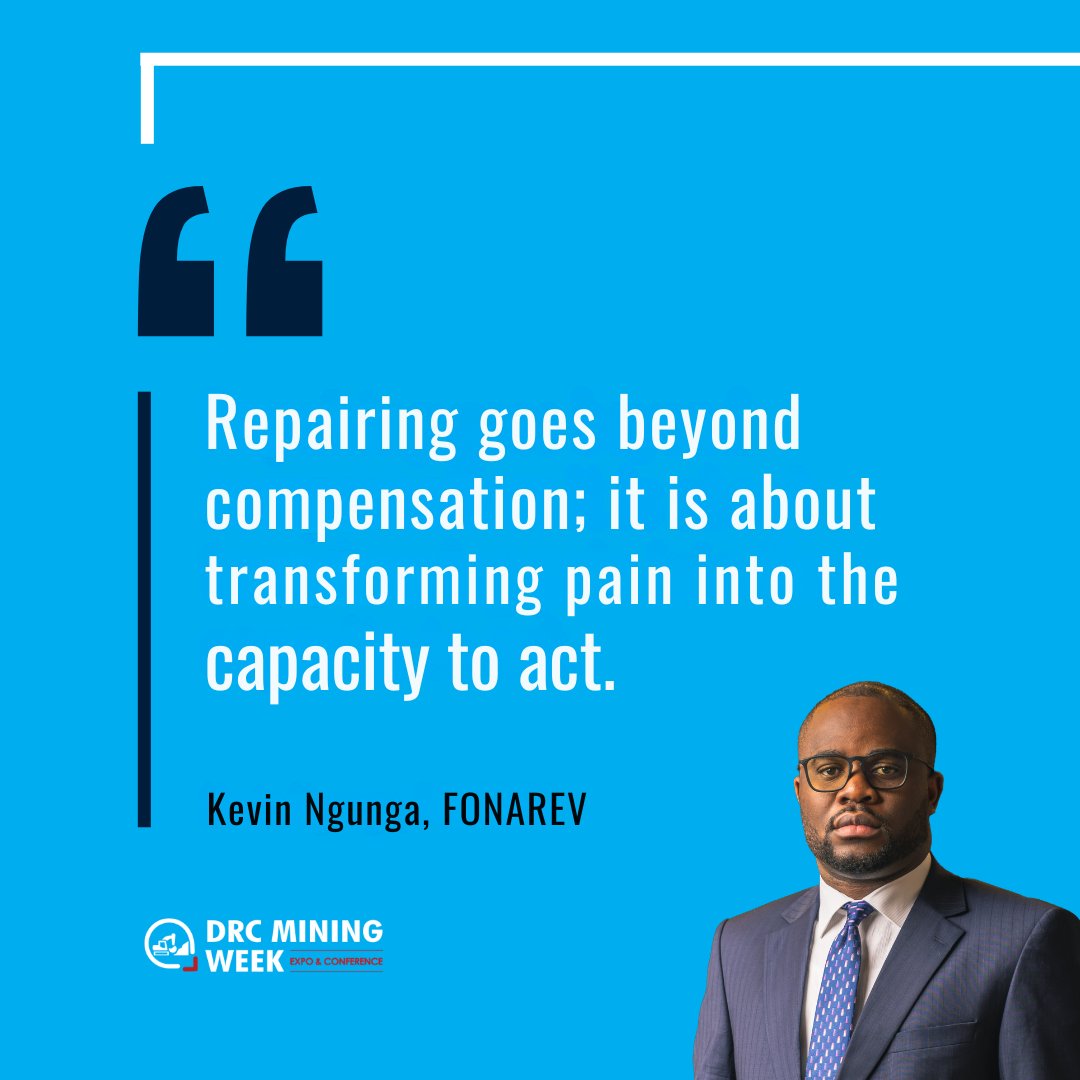 drcminingweek's tweet photo. Kevin Ngunga de FONAREV : « La réparation va au-delà de la compensation. » Elle doit transformer la douleur en capacité d’agir.

Repair must go beyond compensation, transforming pain into the capacity to act.

#DRCMiningWeek #DMW26 https://t.co/KTCxpi119N