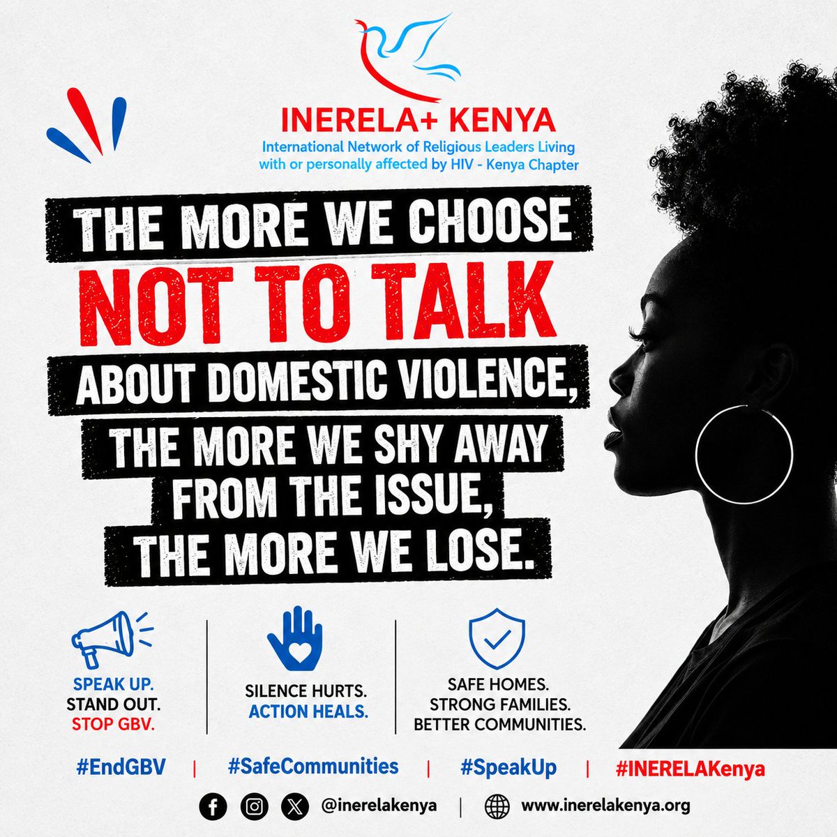 InerelaKenya's tweet photo. Domestic violence thrives in silence. The more we choose not to talk about it, the more we lose. Let’s speak up, stand out and take action to build safe homes, strong families and better communities.

#EndGBV #SpeakUp #SafeCommunities https://t.co/afPCxnElvd