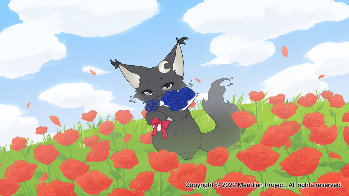 machiyue's tweet photo. 【Works｜お仕事のお知らせ】
子午計畫所属宓Iseriさま（@Iseri_Aetris）のイラストを担当させていただきました！
這次負責了子午計畫的宓Iseri獰貓貓😽🌹 https://t.co/OZJd0etUM4