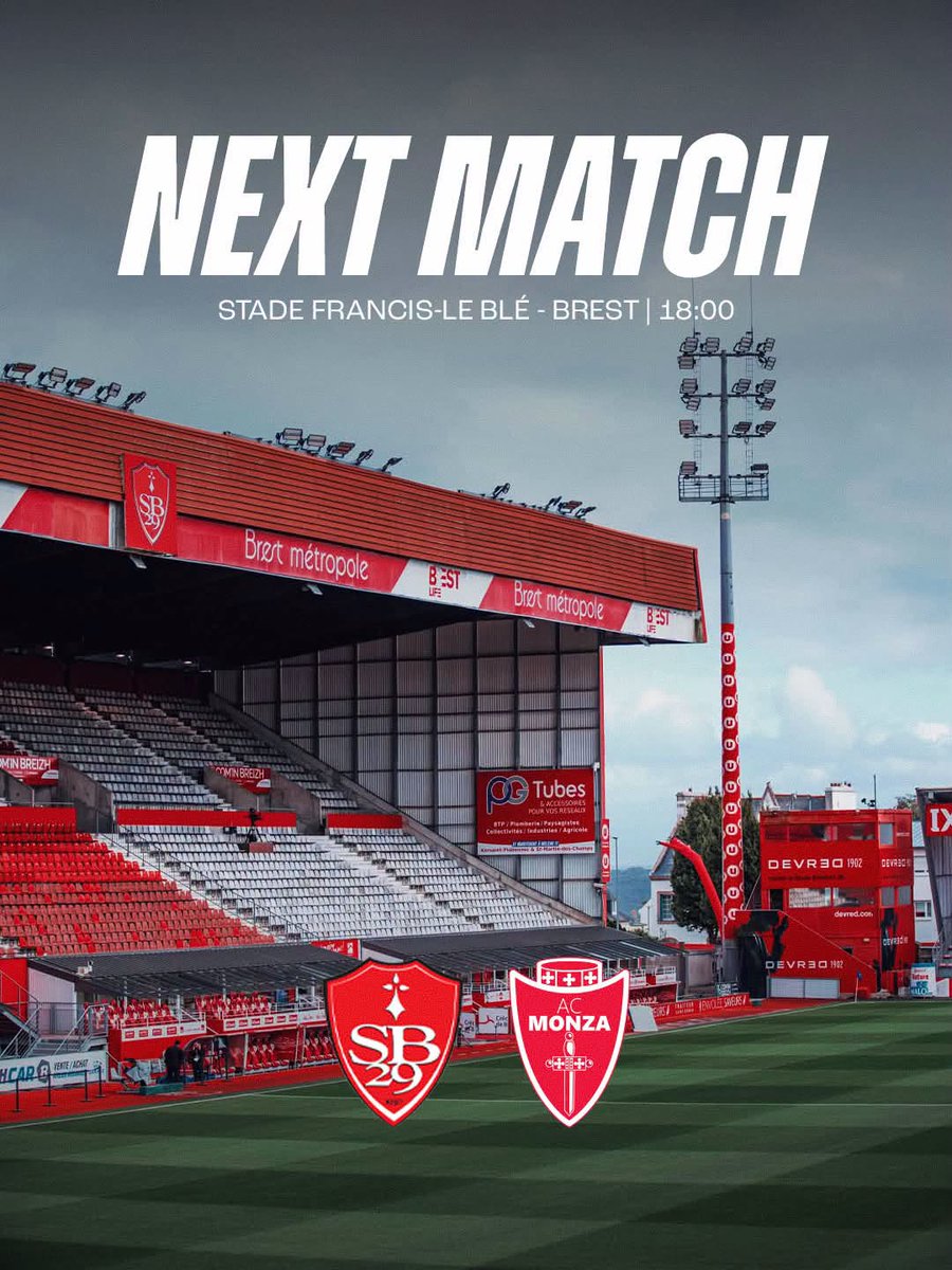 ACMonza's tweet photo. 📺 Il match tra #BrestMonza si disputerà sabato 3 ottobre alle ore 18:00 allo Stade Francis-Le Blé e sarà visibile in Italia su FanZone TV in modalità pay-per-view al costo di 5€ ⚪🔴
Clicca qui per registrarti e acquistare l'accesso alla partita 👉 https://t.co/jWONmh48oO https://t.co/aSVZUrXHHu