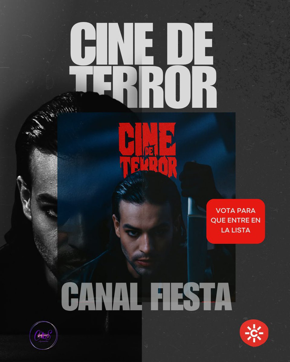 BlackVotes1's tweet photo. Hilo de votos para que Cine de terror entre en la lista de @canalfiesta 🔪🩸

Voto para que #CineDeTerror de @Agoney entre en la lista del top50 de @canalfiesta y sea #N1CanalFiesta39

Sigue a @canalfiesta, vota y RT https://t.co/xqHNlqxPod