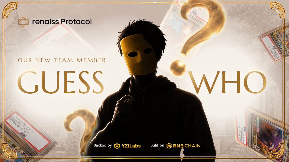 renaissCLTB's tweet photo. October 2 is a big day. Apparently, the @BNBCHAIN event wasn’t enough. 👀

We’ve got a major reveal of our own: a new member is joining Renaiss.

Before we make the introduction, we’re letting the internet take a guess. HR may regret this.

Quote-post this with your best guess in an image, meme or video. Go wild. You don’t have to get it right to win.

We’ll reveal our new member on October 2, the day of the BNB event, then pick the most creative entries as our winners.

Everyone who participates gets an SBT. Winners can win a PSA 10 card. 🏆

Let’s see who you think we hired.

In Seoul on October 2? Come meet us at BNB Seoul.
Register here: https://t.co/qDfDLUal8e