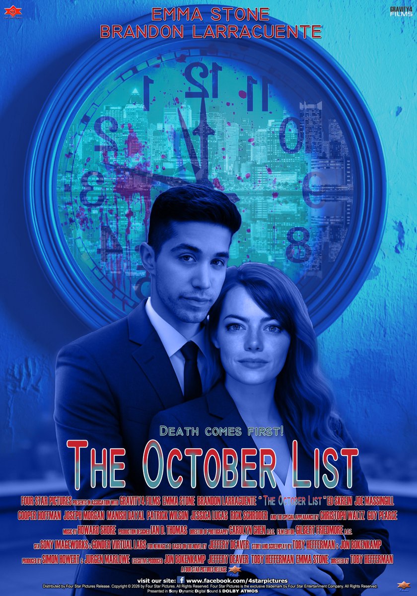4StarPictures's tweet photo. "Death comes first!"

THE OCTOBER LIST

Based on the Novel by Jeffrey Deaver.

Enjoy the book to understand why we have developed this work!

This work is a figment of imagination. It is not based on profit or with the intent to harm anyone.
#fanfiction #fanart #enjoythebook https://t.co/93VqguWKn6