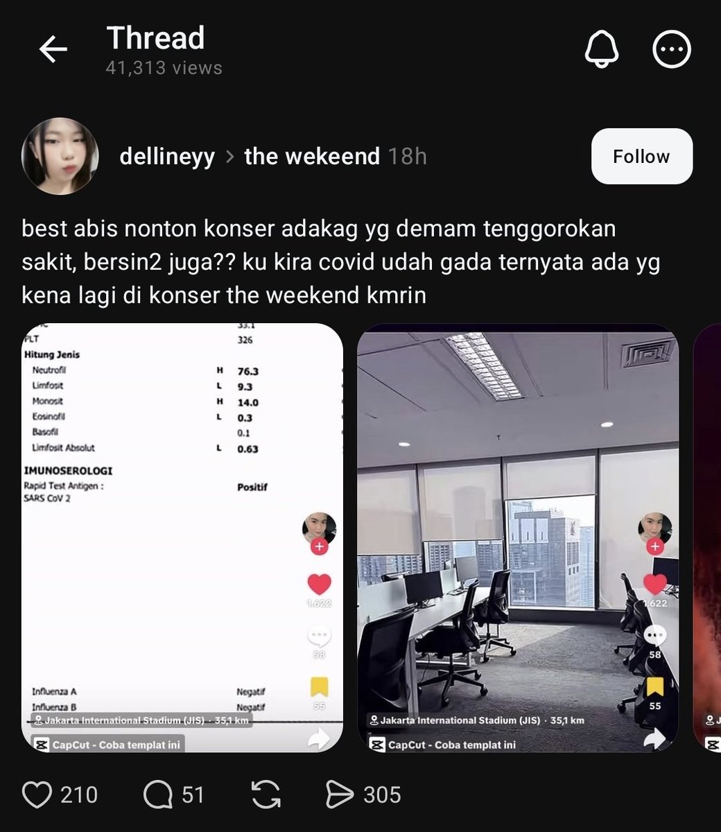 charlosnism's tweet photo. guys yg nonton the weeknd kmren... klo yg gaenak badan mungkin kita covid ges.... https://t.co/oIZe4oQYvN