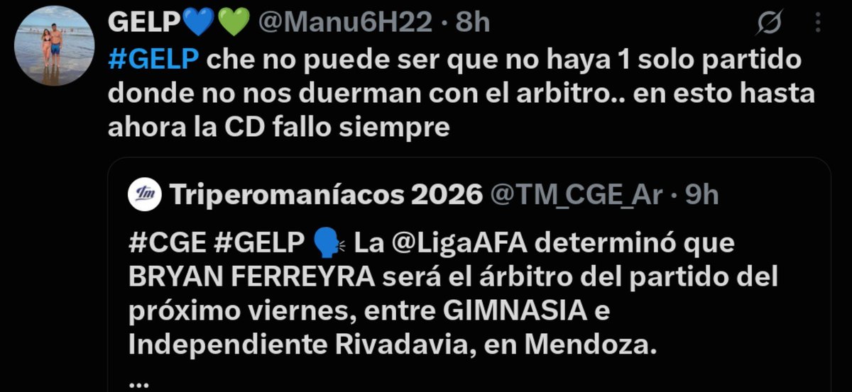 cowenhdp's tweet photo. Según el giga pelotudo de @Manu6H22 la CD falló siempre en la elección de los árbitros porque hay una conspiración arbitraria intergaláctica hace 139 años entonces "nos duermen" porque molestamos y no quieren que #GELP salga campeón.
La próxima que arbitre Alicia Casamiquela. https://t.co/aFLzG2cwFN