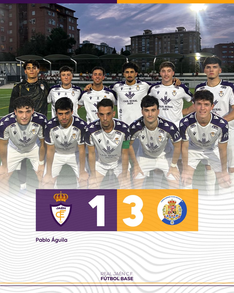 RealJaenCF_base's tweet photo. ⚽️ | 𝗖𝗥𝗢́𝗡𝗜𝗖𝗔

Primera derrota de la temporada para nuestro Senior B por 1-3

Partido complicado ante el Carolinense CD que nos sirve para seguir mejorando de cara a la temporada

¡Seguimos trabajando!

#RealJaenCFB
#ElFuturoSeVisteDeBlanco https://t.co/bdICuRUNKI