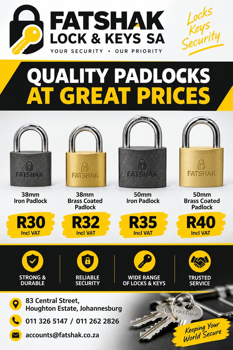 FatshakK's tweet photo. #Fatshak #Johannesburg #locks #SafetyAboveAll https://t.co/WcUAozEzna